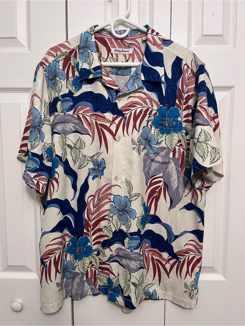 Tommy Bahama Men's Blue Floral Camp Shirt XL